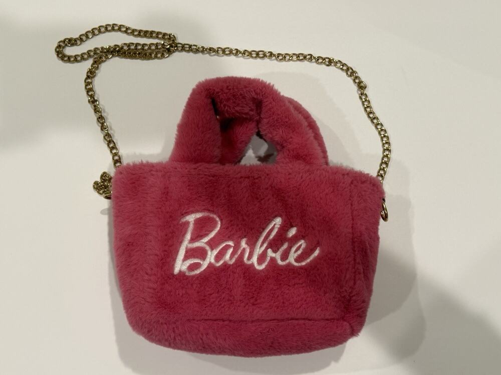 Barbie x Skinny Dip Pink Plush Fluffy Tote Crossbody Bag Limited Edition